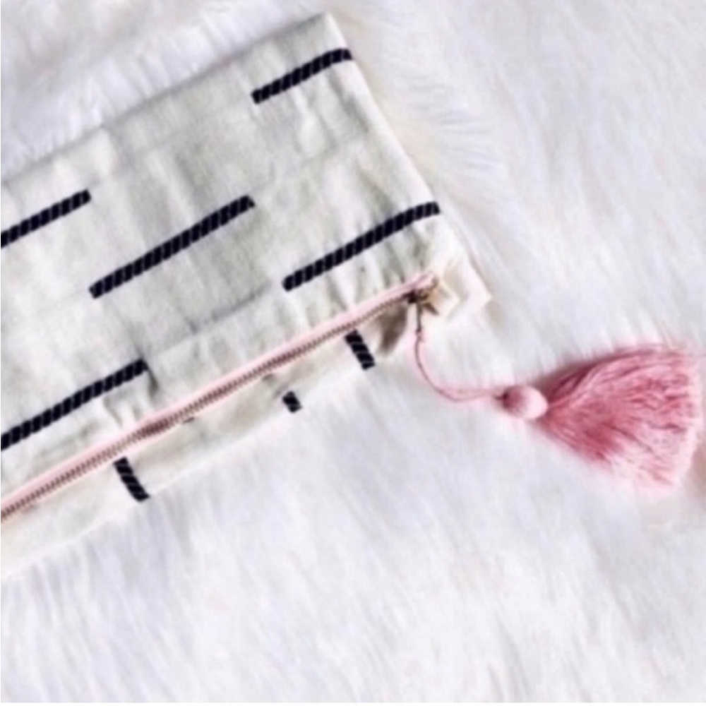 Fair Trade Foldover Clutch Black & White